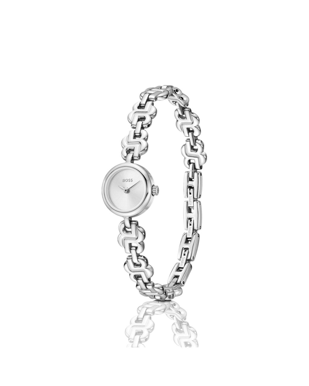 Boss Metallic Double B Dressy Stainless-Steel Watch With Monogram Bracelet