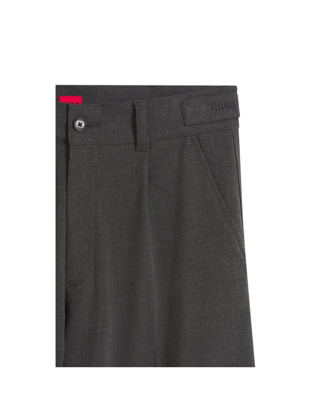 HUGO Black Relaxed-Fit Wide-Leg Trousers for men