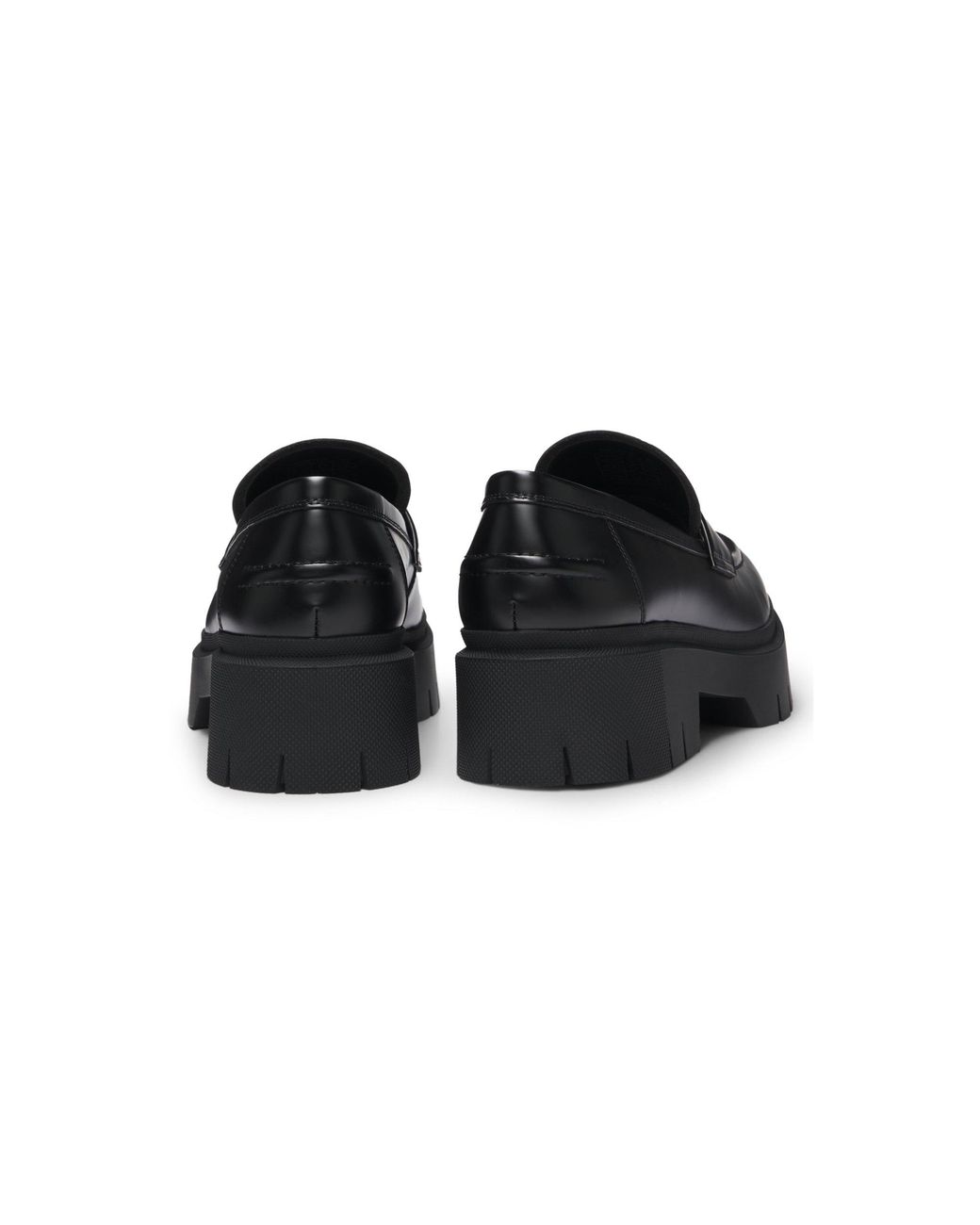 HUGO Black Stacked-Logo Loafers