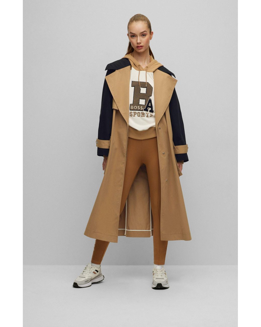 BOSS Waterrepellent Colourblocked X Alica Schmidt Trench Coat With