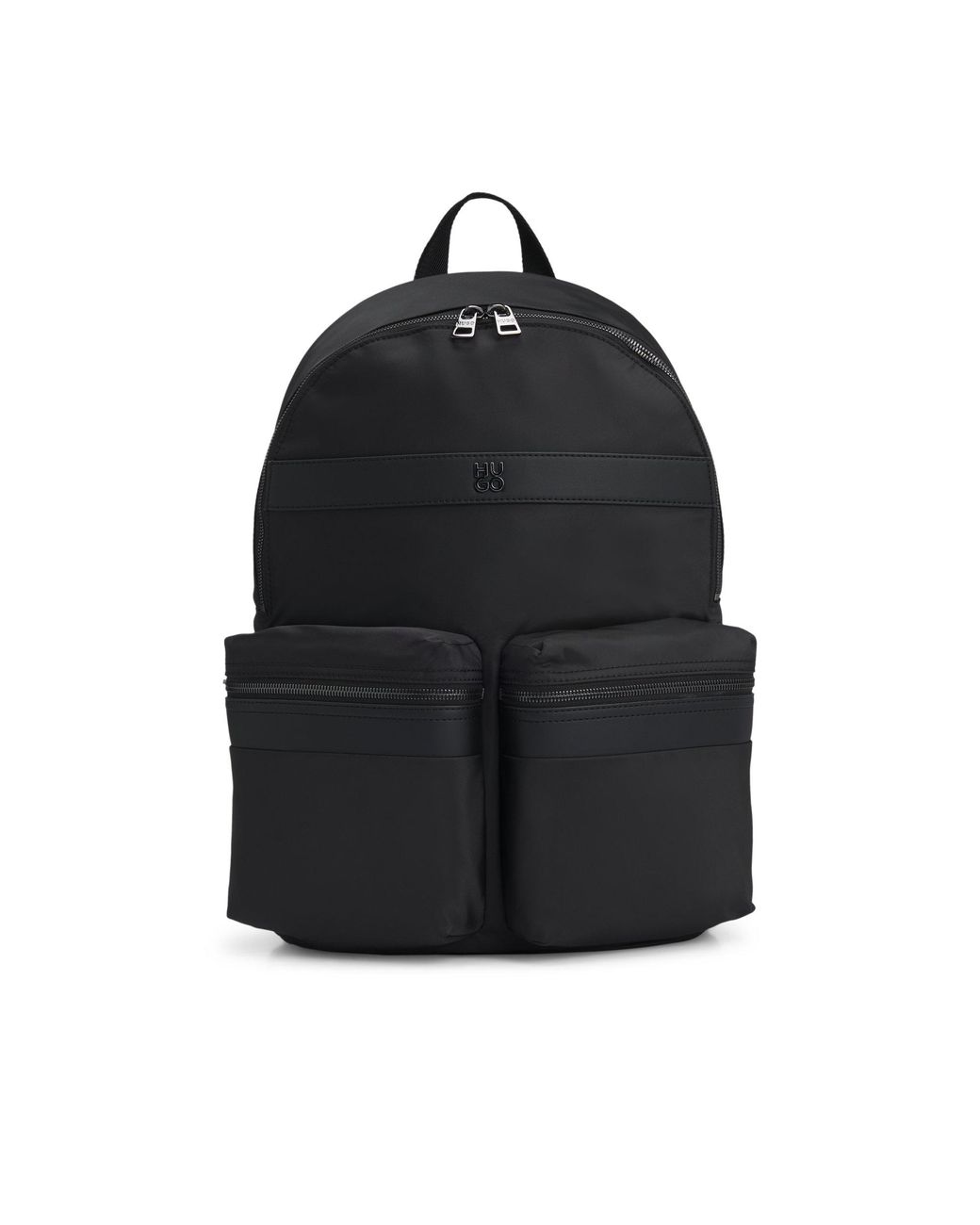 HUGO Twill Backpack With Stacked-Logo Trim in Black for Men | Lyst UK