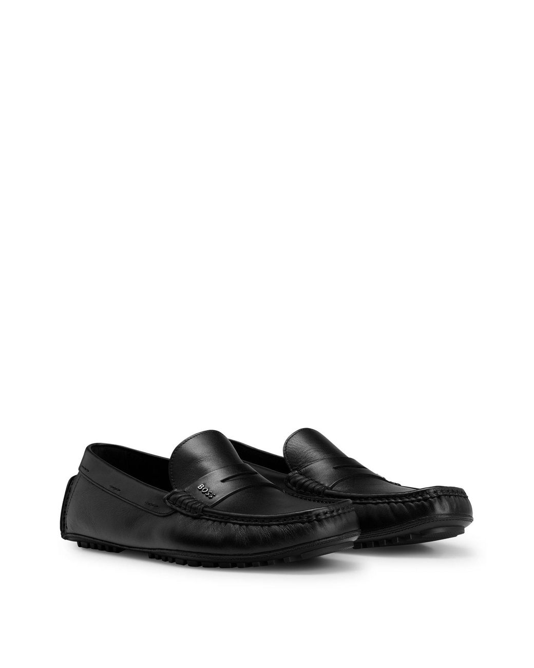BOSS by HUGO BOSS Driver-sole Moccasins In Leather With Branded Trim in ...