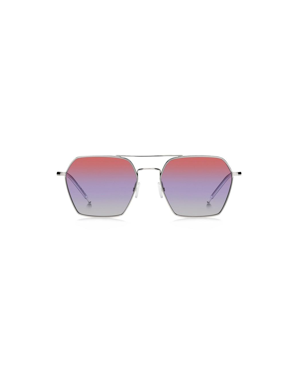 Boss Pink Double-Bridge Sunglasses With Multicoloured Lenses