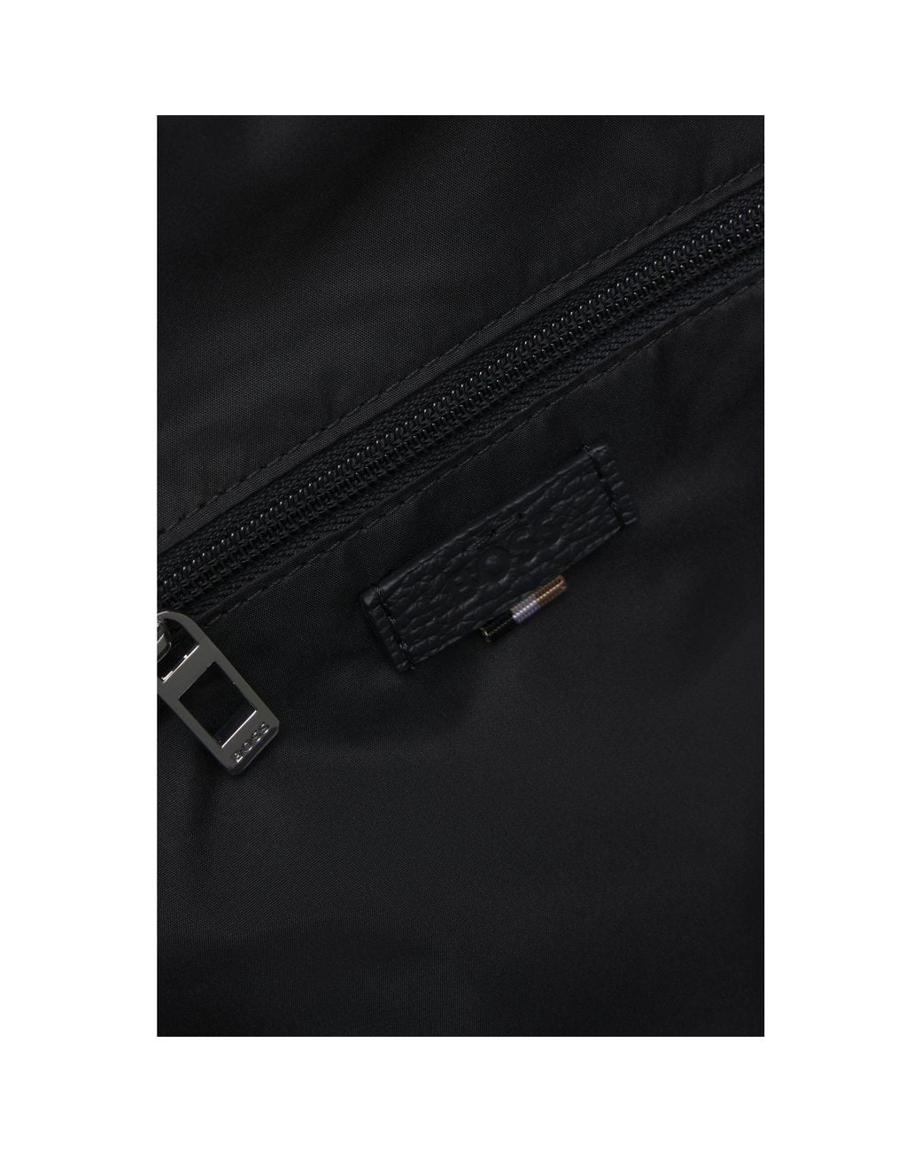 Boss Black Leather Holdall With Detachable Shoulder Strap for men