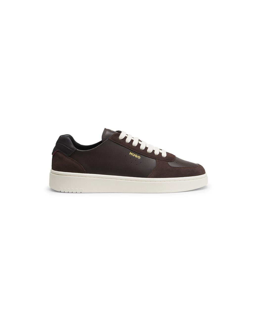 HUGO Black Leather Trainers for men