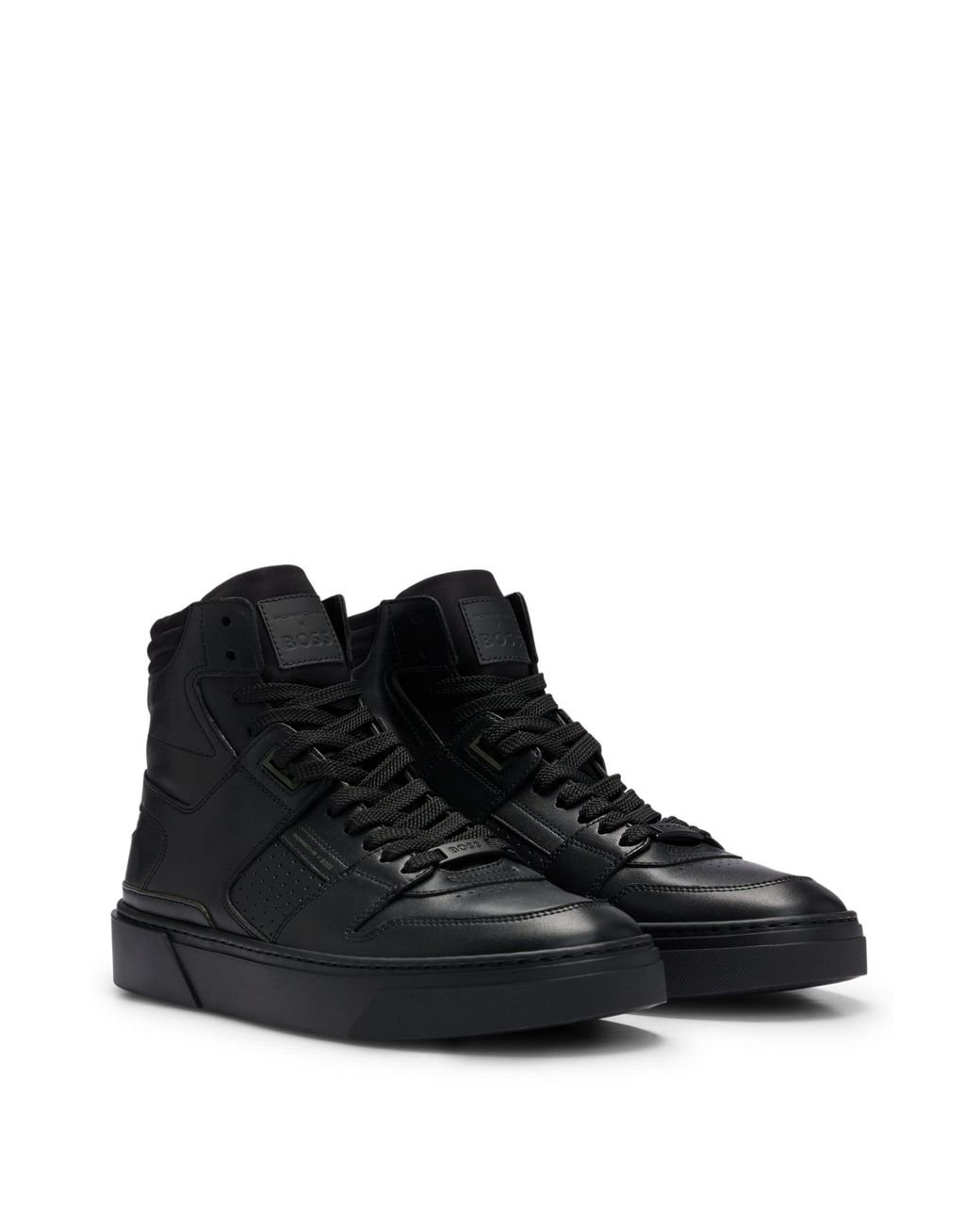 BOSS by HUGO BOSS Porsche X Leather High top Trainers With
