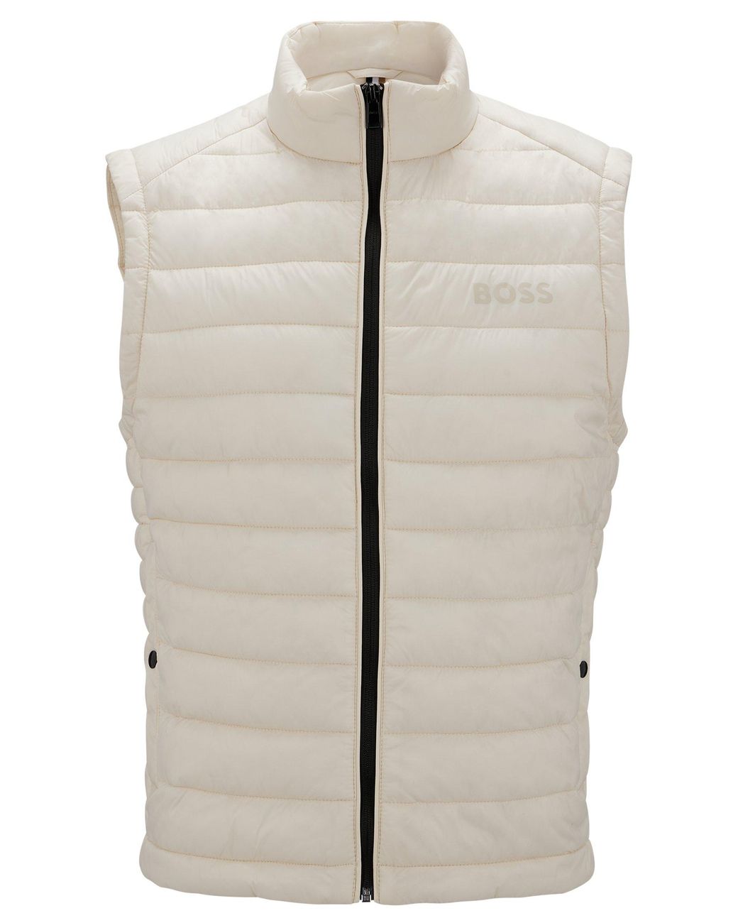BOSS by HUGO BOSS Packable Gilet With Tonal Logo in Natural for Men