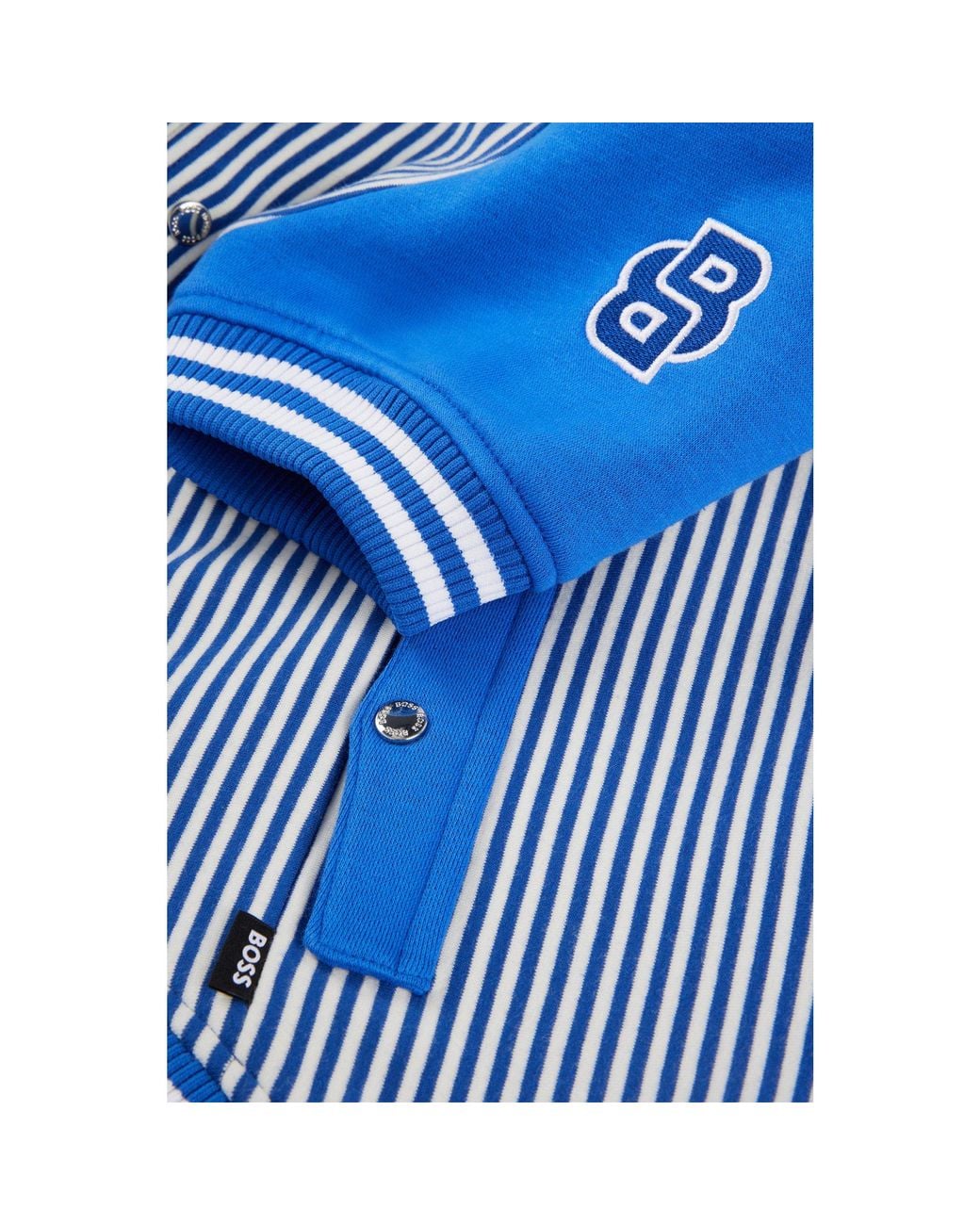 Boss Blue Dog Bomber Jacket With Embroidered Logo
