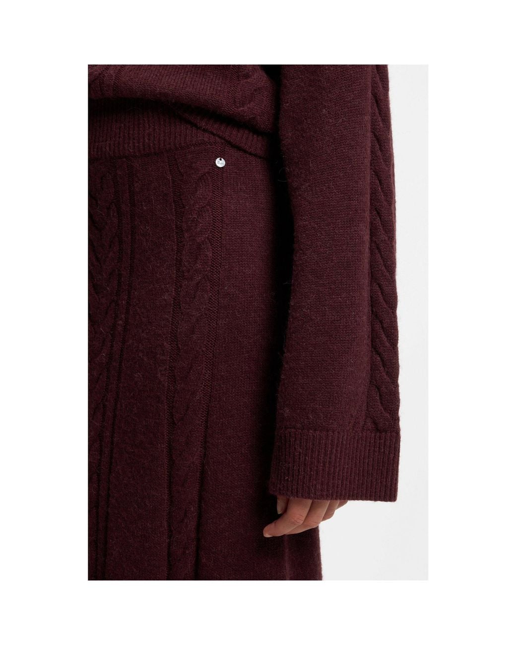 Boss Red Maxi Skirt With Cable-Knit Structure