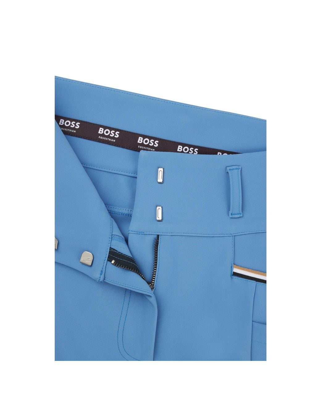 Boss Blue Equestrian Full-Grip Breeches With Four-Way Stretch
