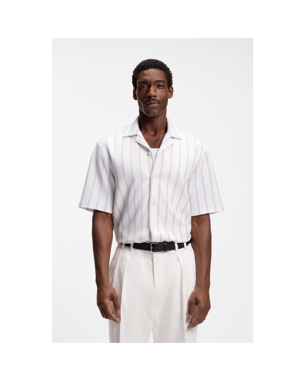 Boss White Relaxed-Fit Shirt for men