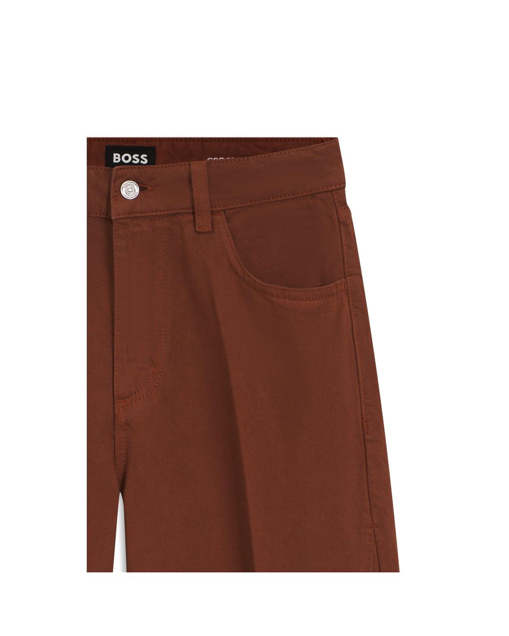 Boss Brown Relaxed-Fit Coloured Jeans
