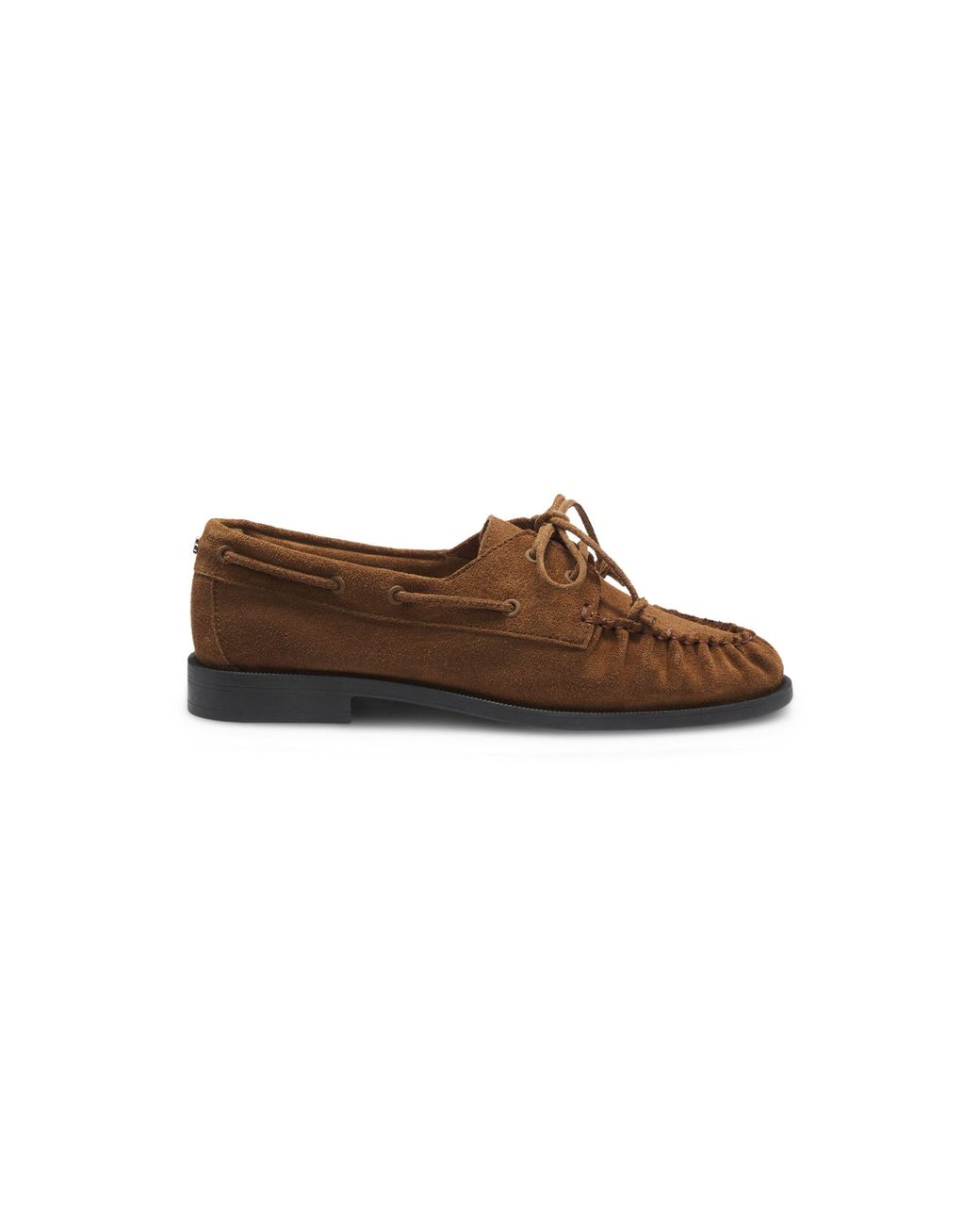 Boss Brown Suede Moccasins With Hand-Stitched Apron Toe