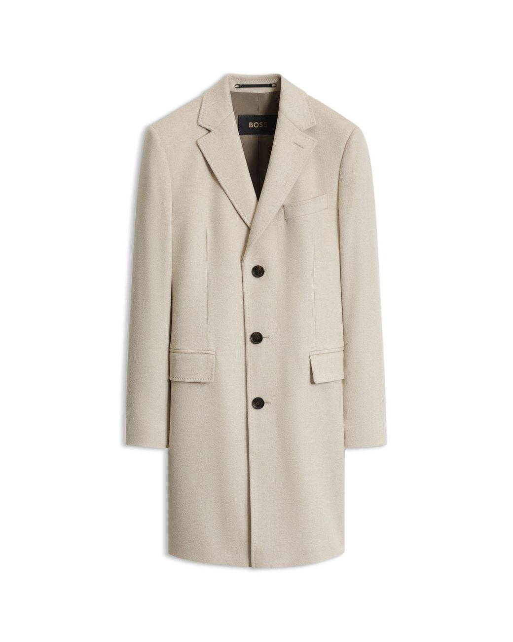 Boss Natural Single-Breasted Coat for men