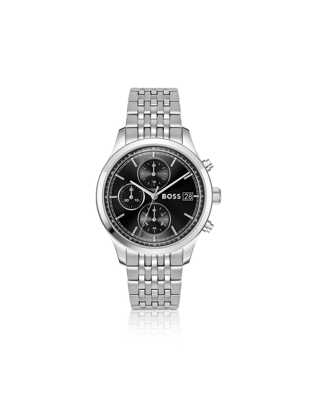 Boss Black Stratus Chronograph Watch With Seven-Link Bracelet for men