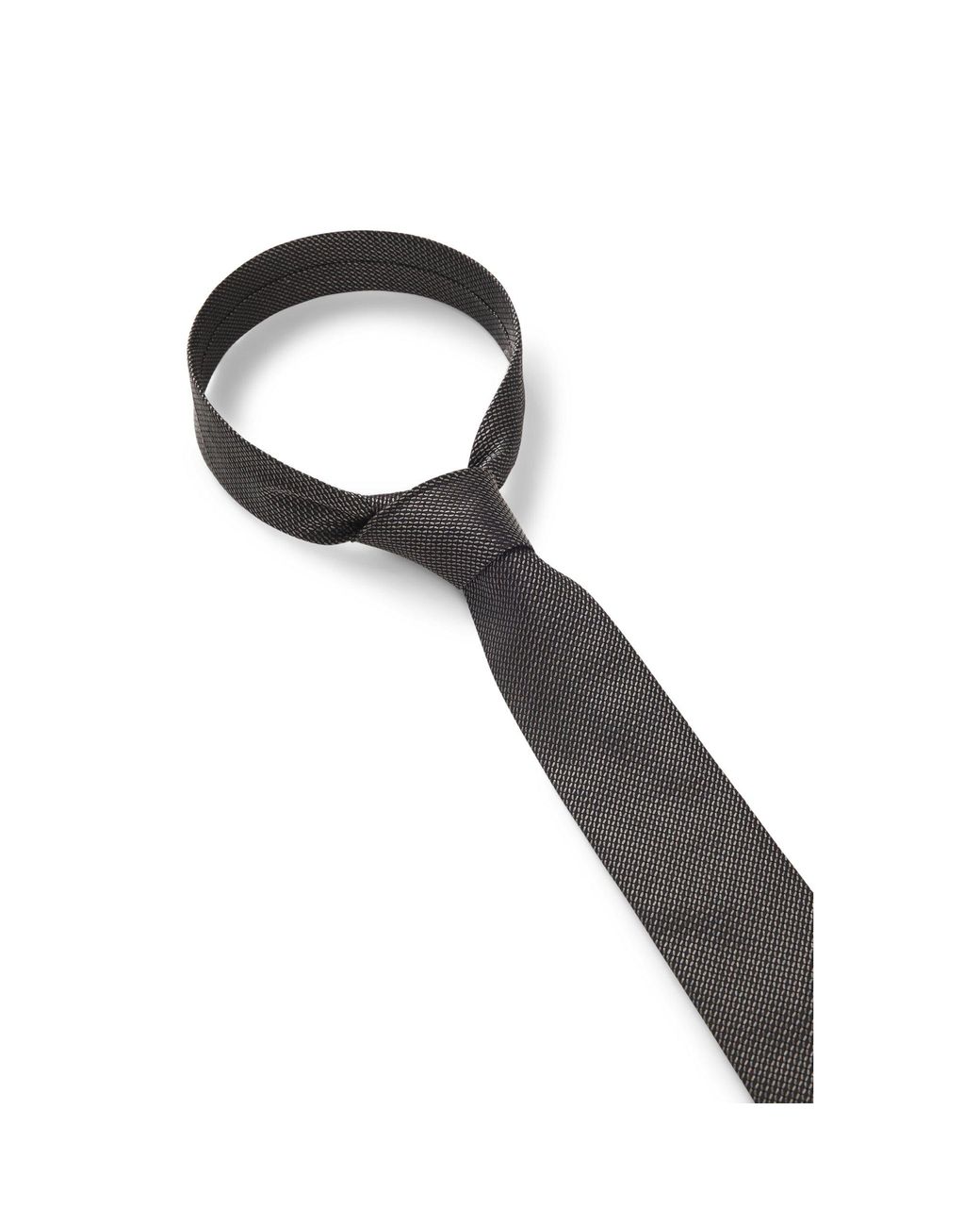 HUGO Gray Silk Tie With Jacquard Pattern for men