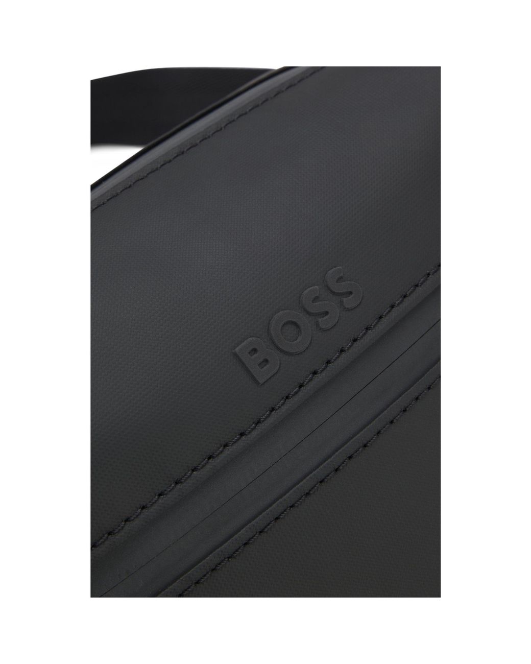 Boss Black Faux-Leather Reporter Bag With Reflective Details for men
