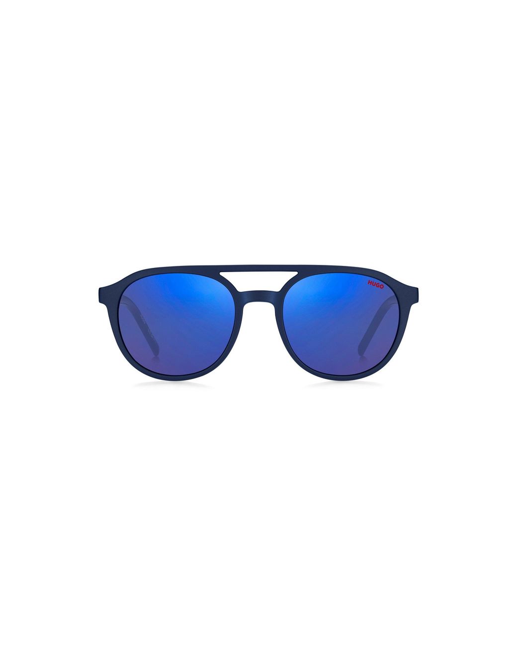 HUGO Blue Acetate Sunglasses With Lenses And Patterned Temples for men