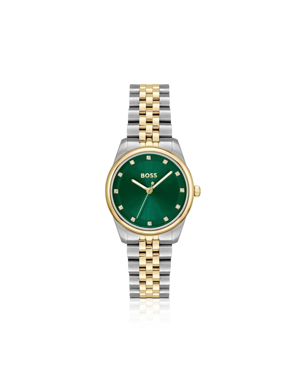 Boss Metallic Dial Watch With Two-Tone Bracelet