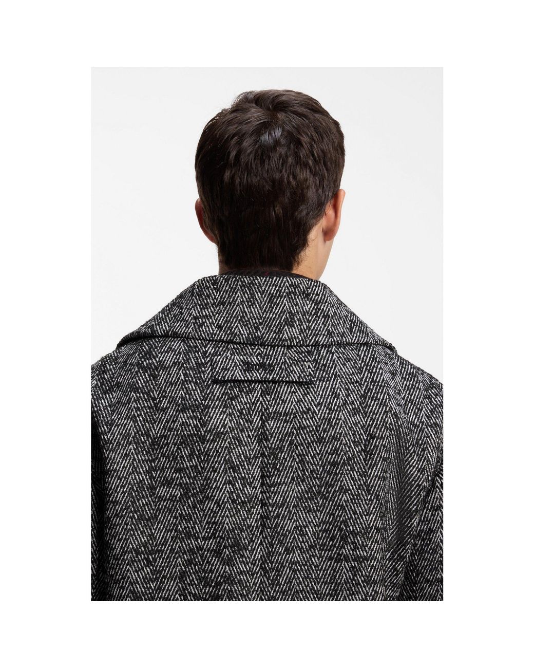 HUGO Gray Double-Breasted Coat for men