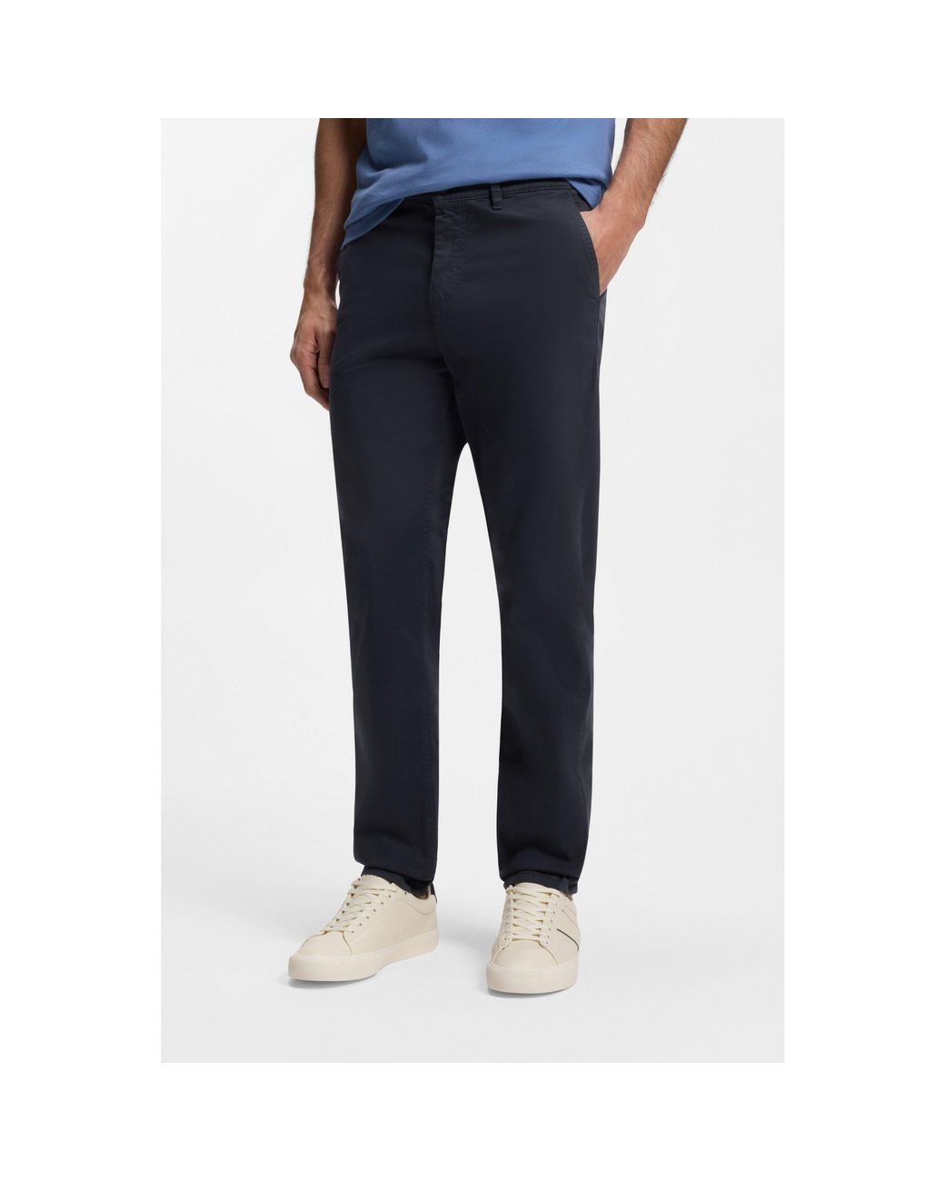 Boss Blue Tapered-Fit Chinos for men