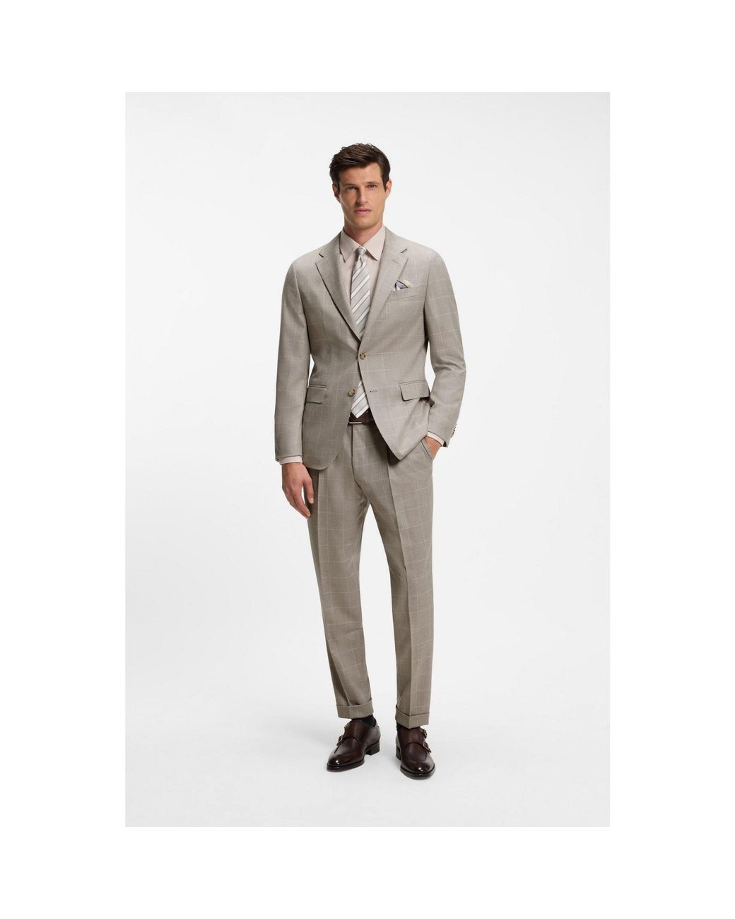 Boss Gray Two-Piece Slim-Fit Suit for men