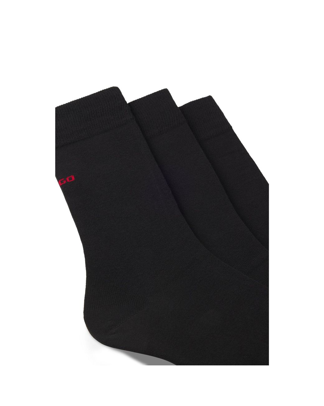 HUGO Black Everyday Cotton Blend Logo Socks for men