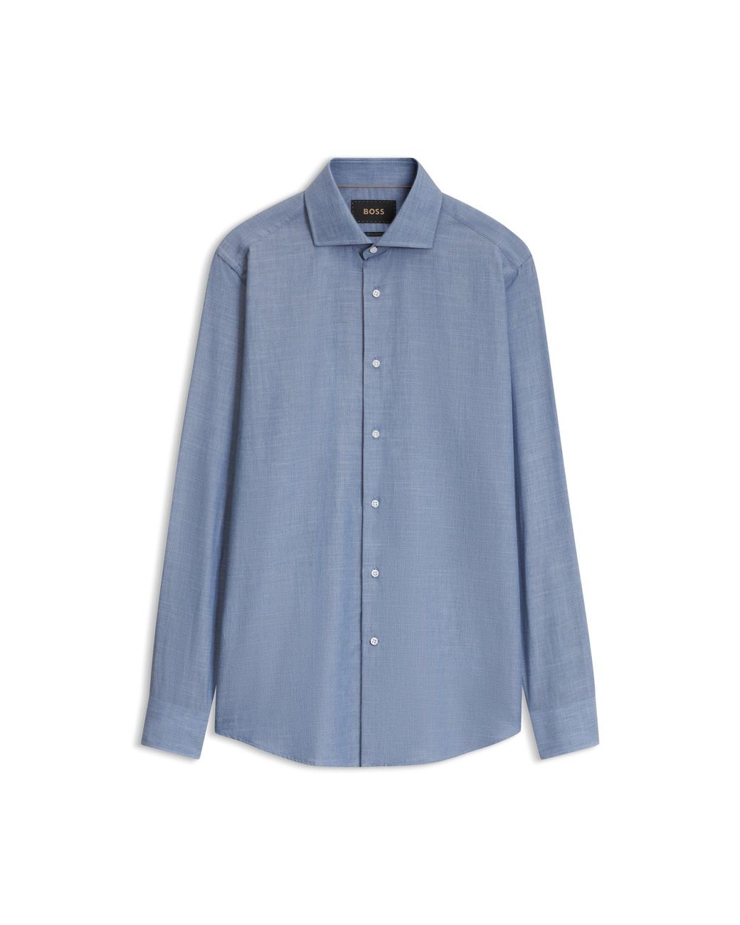 Boss Blue Regular-Fit Cotton-Cashmere Shirt for men