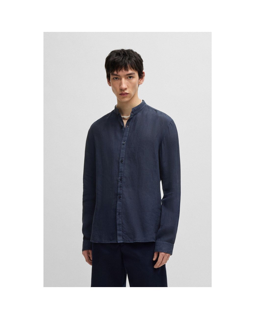 HUGO Dark Blue Men's Shirts Size L for men