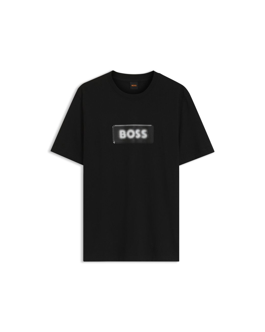Boss Black Cotton-Jersey T-Shirt With Logo Artwork for men