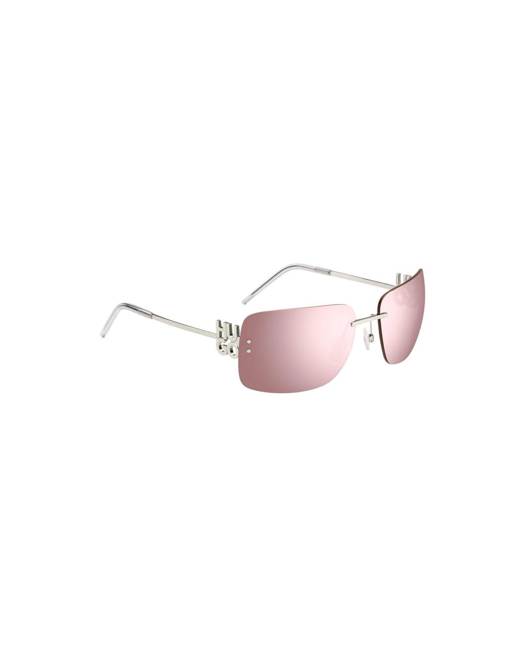 HUGO Pink Lens Sunglasses With Stacked-Logo Temples for men
