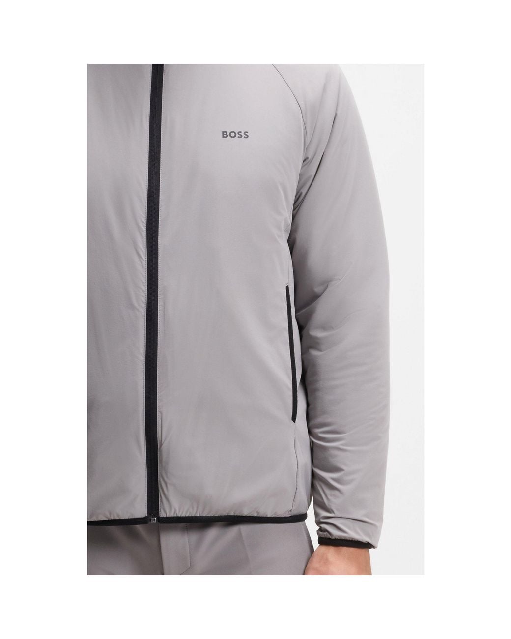 Boss Gray Three-In-One Hooded Jacket With Detachable Inner for men