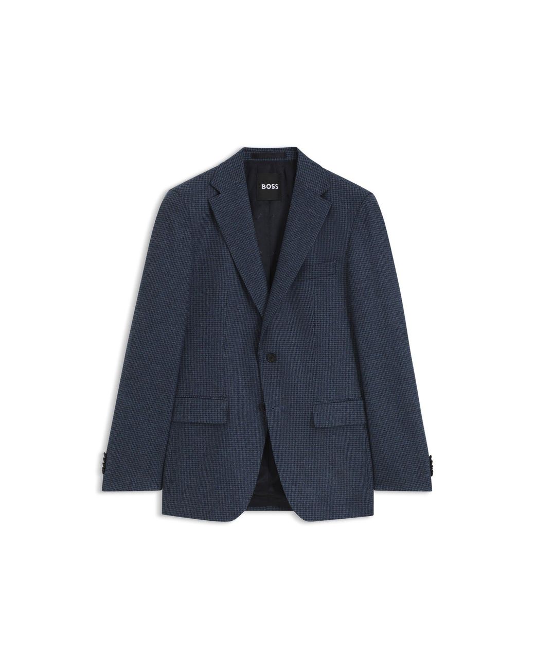Boss Blue Patterned Slim-Fit Blazer for men