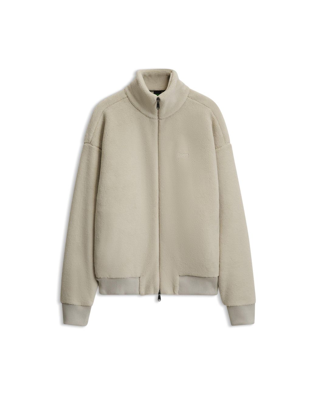 Boss Natural Logo-Embroidered Zip-Up Sweatshirt for men
