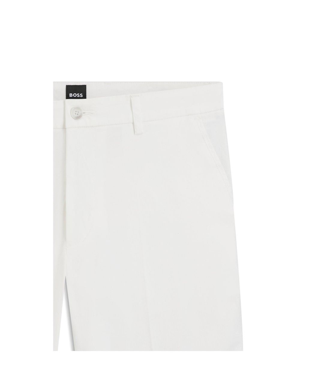 Boss White Stretch-Cotton Shorts for men