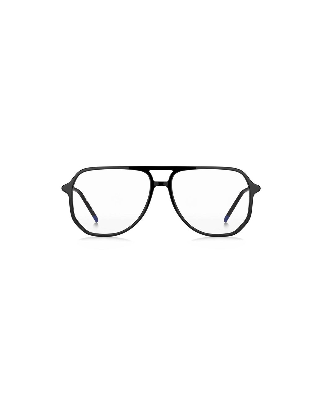 HUGO Black Acetate Optical Frames With Tubular Temples for men