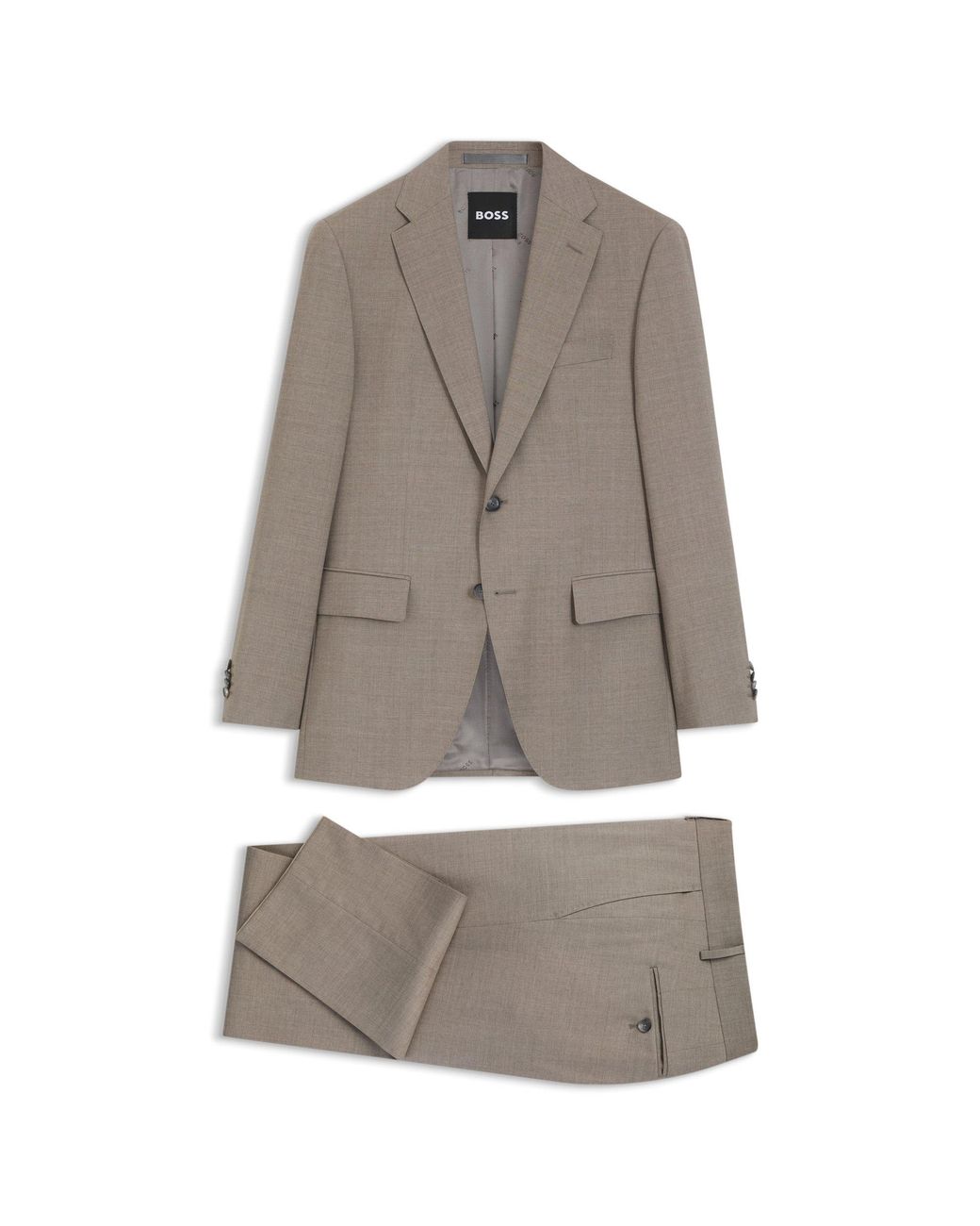 Boss Gray Two-Piece Regular-Fit Suit for men