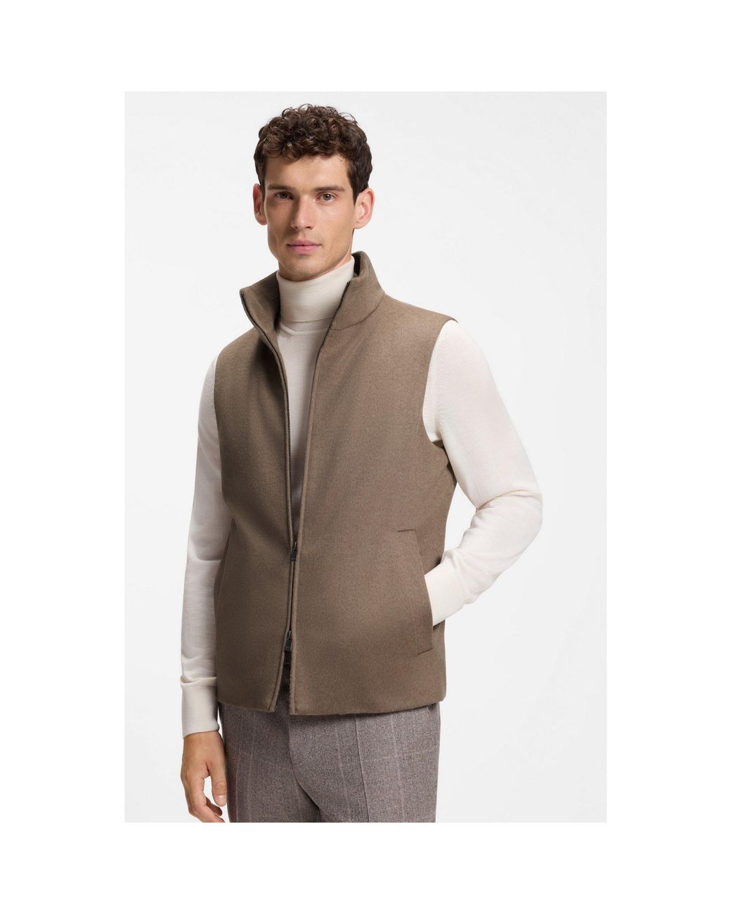 Boss Brown Relaxed-Fit Formal Coat for men