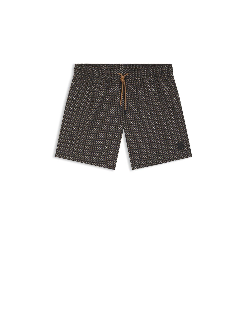 Boss Gray Printed Swim Shorts for men
