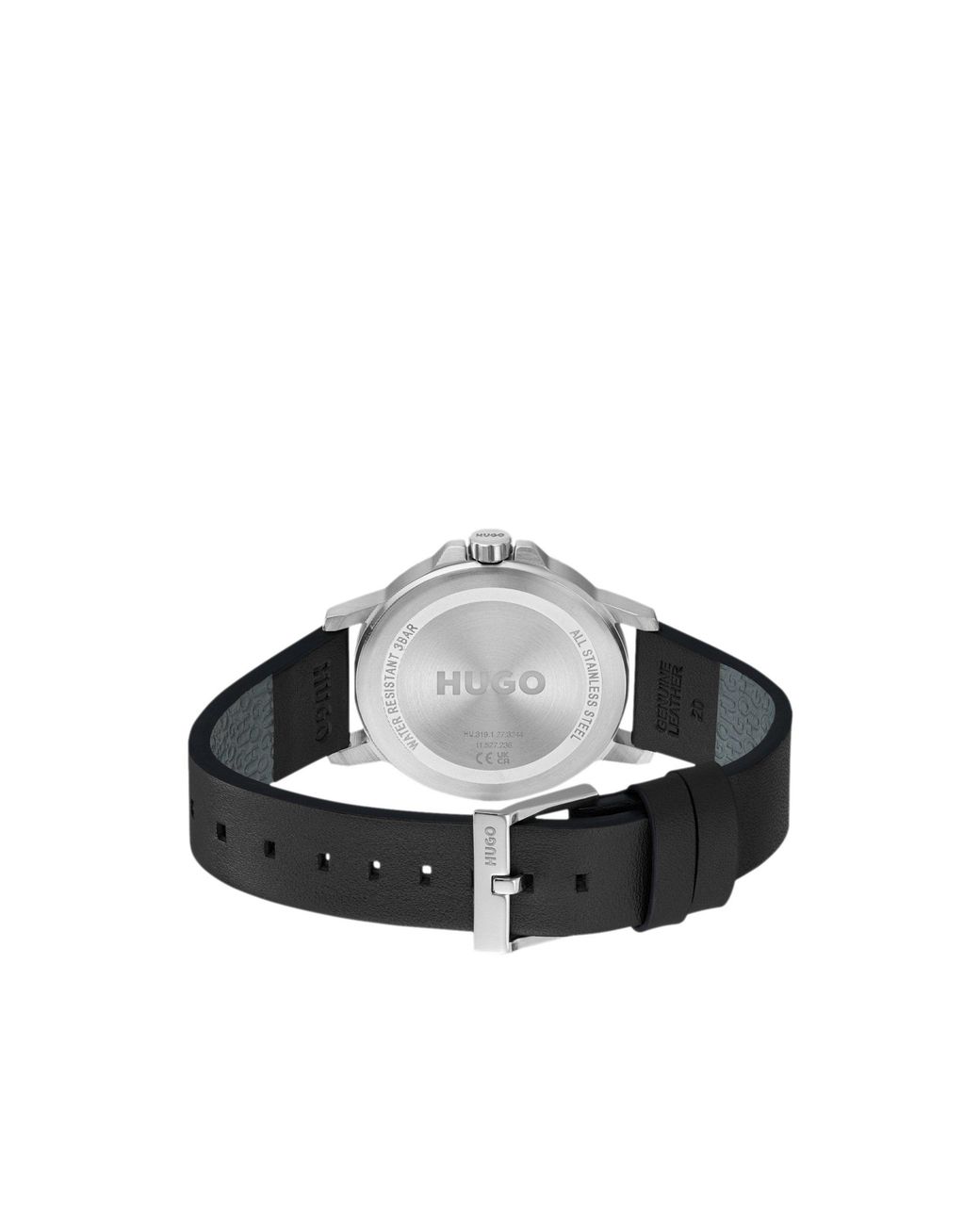 HUGO Black Dial Watch With Leather Strap for men