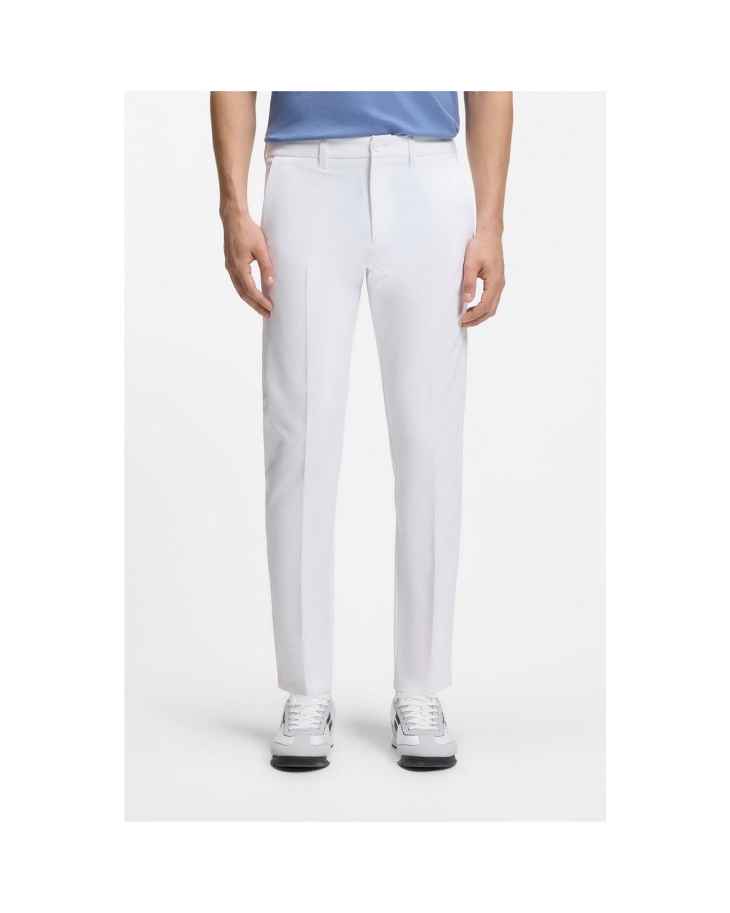 Boss White Slim-Fit Trousers for men
