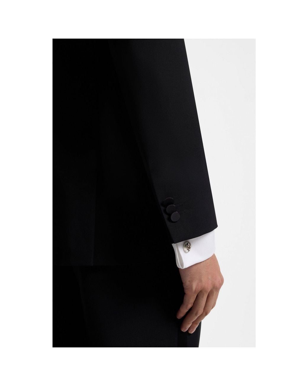 HUGO White Round Cufflinks With Logo for men