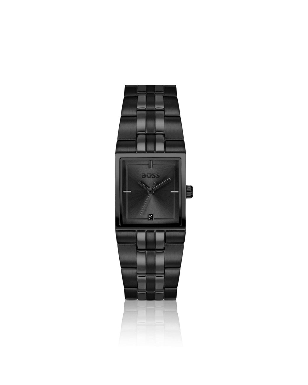 Boss Black Strivo-Plated Watch With Stripe Effect for men