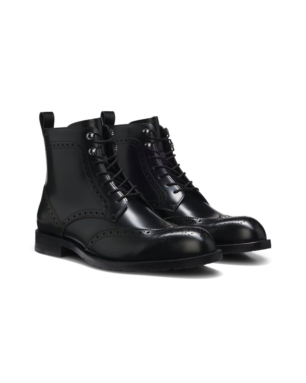 Stivali Stringati Eleganti di Boss in Black da Uomo