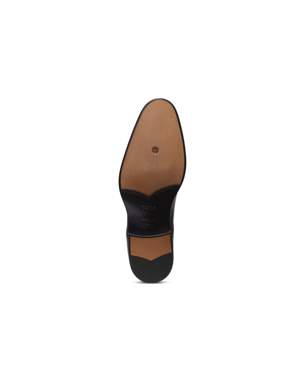 Boss Black Leather Derby Shoes for men
