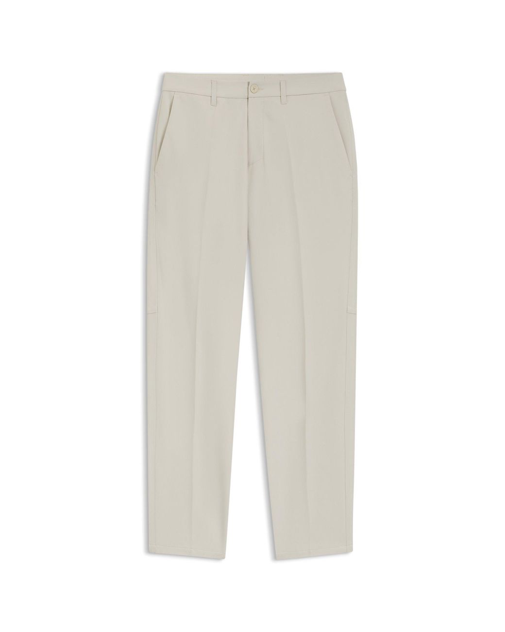 Boss White Slim-Fit Trousers for men