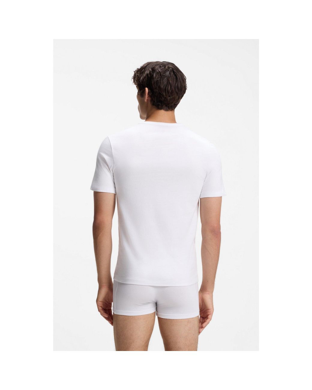 Boss White Three-Pack Cotton T-Shirts for men