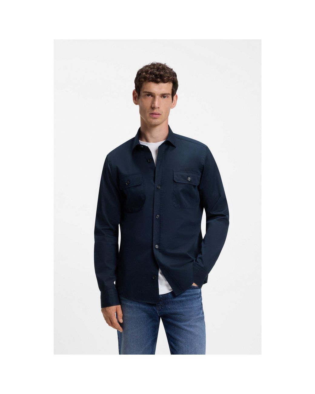 Boss Blue Heritage Casual-Fit Shirt for men