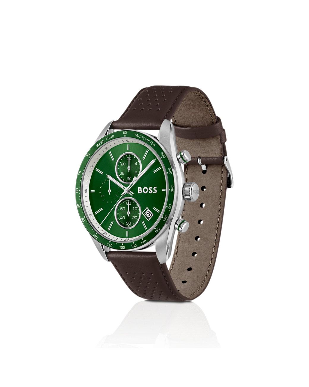 Boss Green Grand Prix Vitesse-Dial Watch With Perforated Strap for men