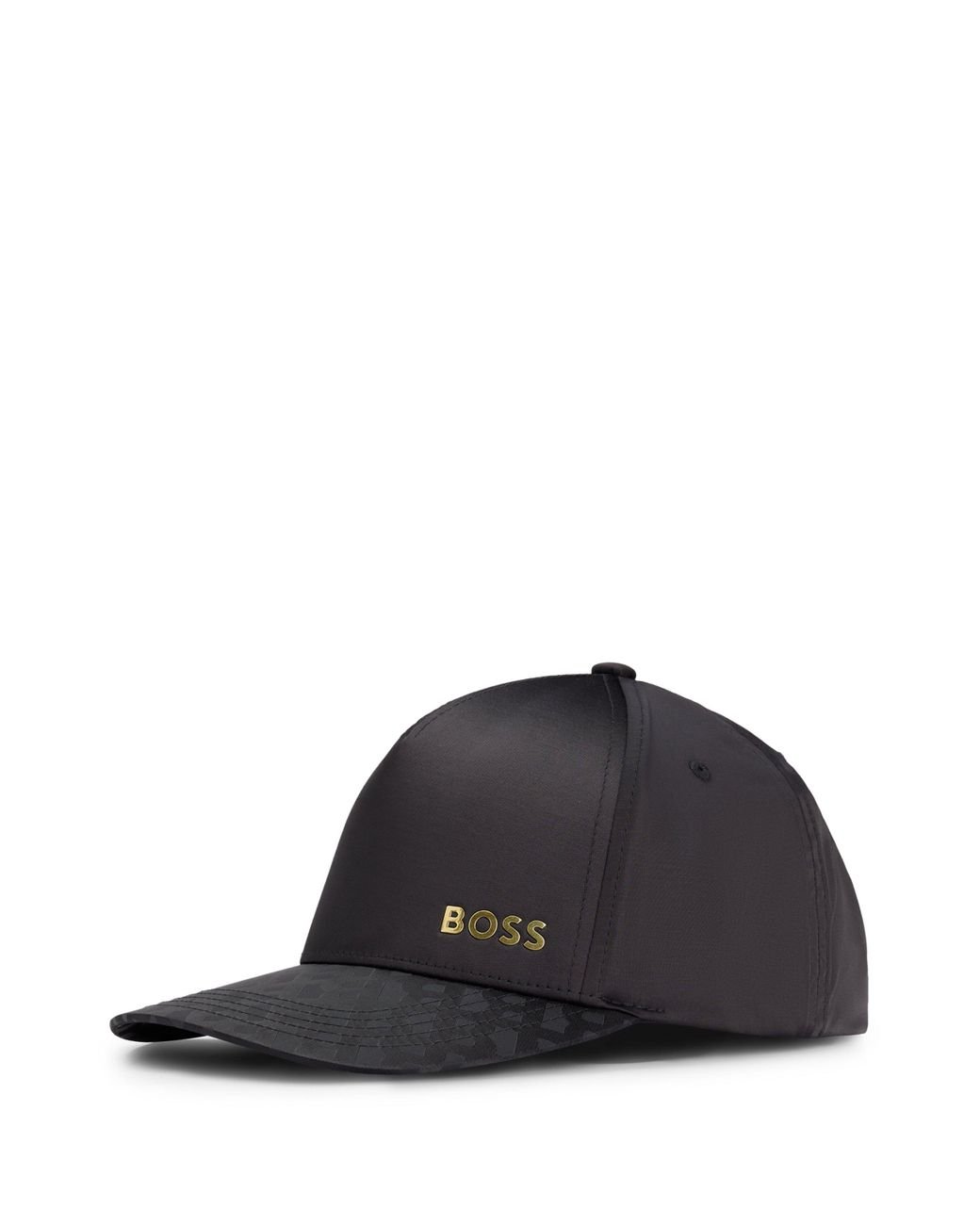 BOSS Satin Cap With Monogram jacquard Visor in Black for Men Lyst